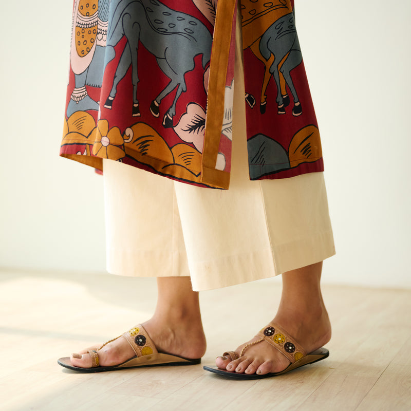 Chitra Modal Satin Kurta - Rust