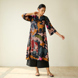 Chitra Modal Satin Kurta - Black
