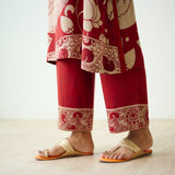 Syahi Modal Satin Kurta Set with Mukaish Embroidery Details - Rust