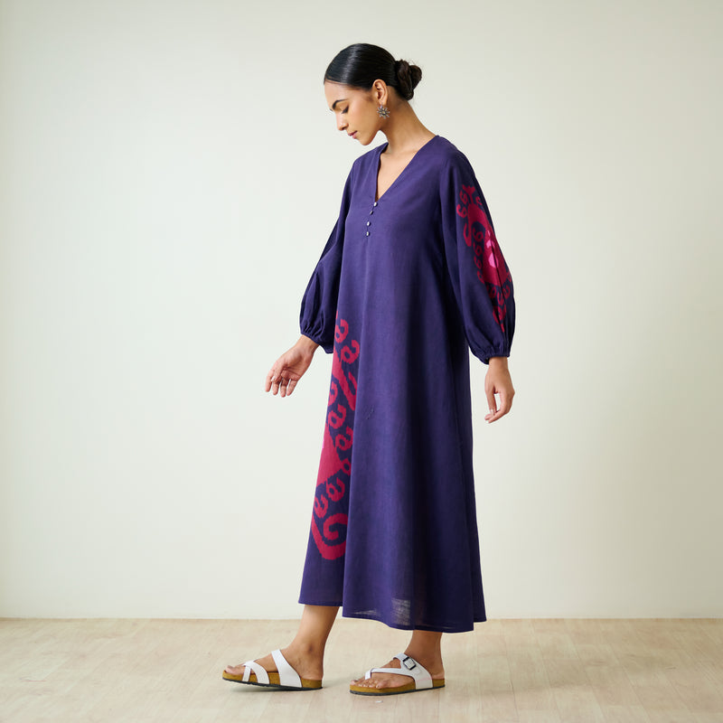 Mabel Slub Cotton Maxi Dress - Violet