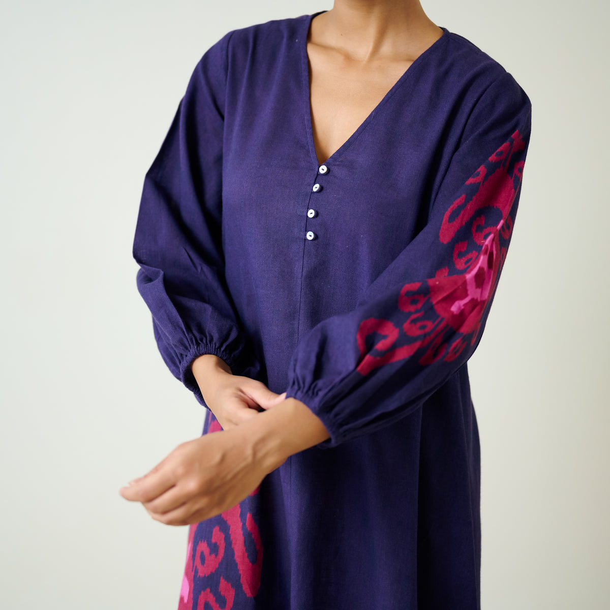 Mabel Slub Cotton Maxi Dress - Violet