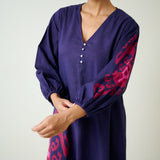 Mabel Slub Cotton Maxi Dress - Violet