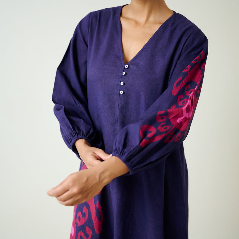 Mabel Slub Cotton Maxi Dress - Violet
