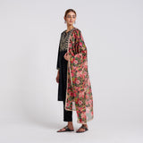 Black Embroidered Phulwari Velvet Set with Dupatta