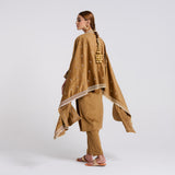 Brown Ochre Embroidered Gulzaar Velvet Set with Dupatta