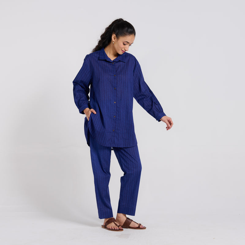 Indigo Pure Cotton Co-ord Set