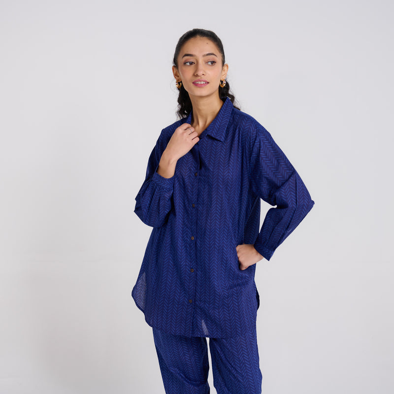 Indigo Pure Cotton Co-ord Set