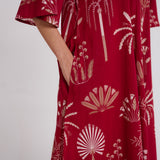 Raat Ki Raani Maroon Pure Cotton Maxi Dress