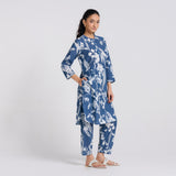 Navy Floral Pure Cotton Co-ord Set