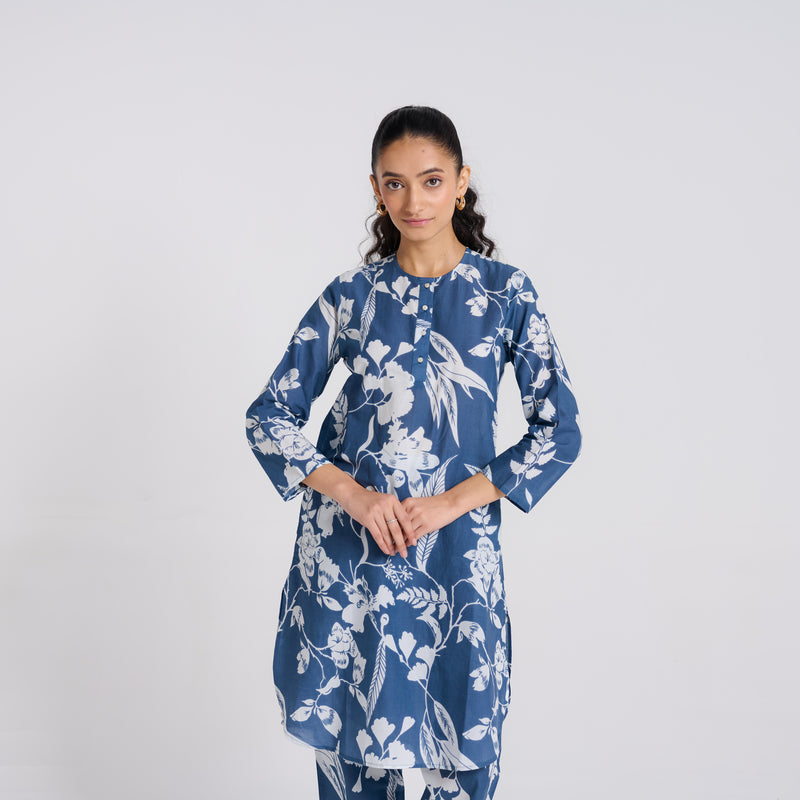 Navy Floral Pure Cotton Co-ord Set