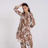 Brown Floral Pure Cotton Co-ord Set