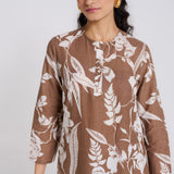 Brown Floral Pure Cotton Co-ord Set