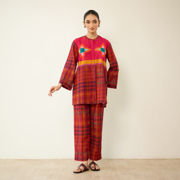Ora Pure Slub Cotton Co-ord Set - Fuschia