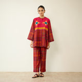 Ora Pure Slub Cotton Co-ord Set - Fuschia