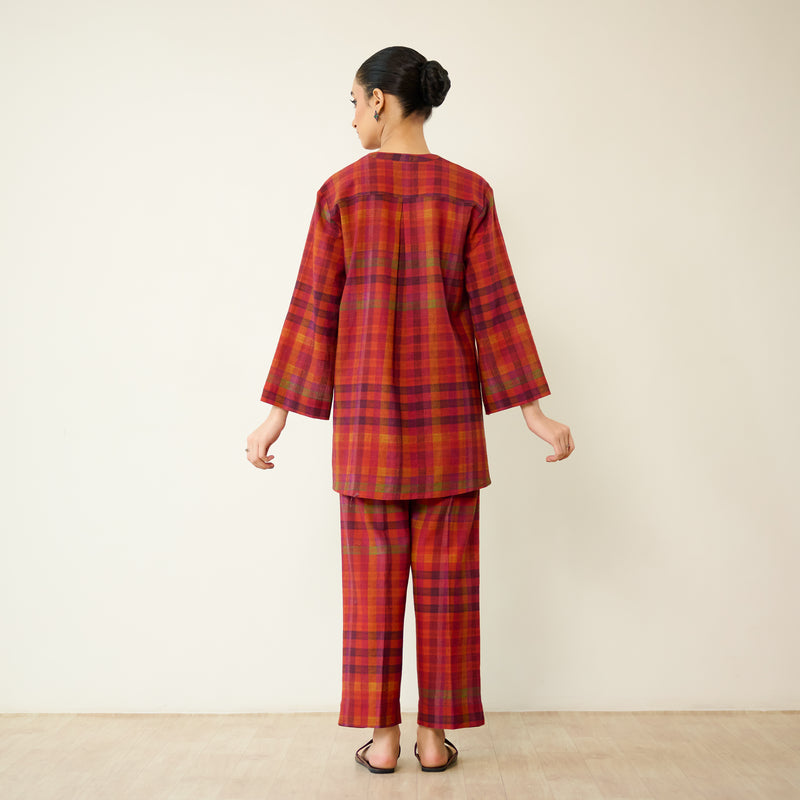 Ora Pure Slub Cotton Co-ord Set - Fuschia