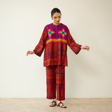 Ora Pure Slub Cotton Co-ord Set - Violet