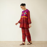 Ora Pure Slub Cotton Co-ord Set - Violet