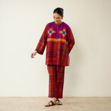 Ora Pure Slub Cotton Co-ord Set - Violet