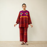 Ora Pure Slub Cotton Co-ord Set - Violet