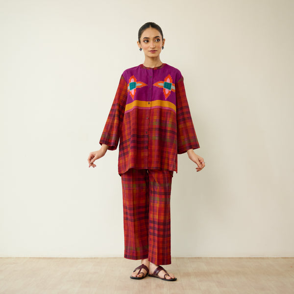 Ora Pure Slub Cotton Co-ord Set - Violet