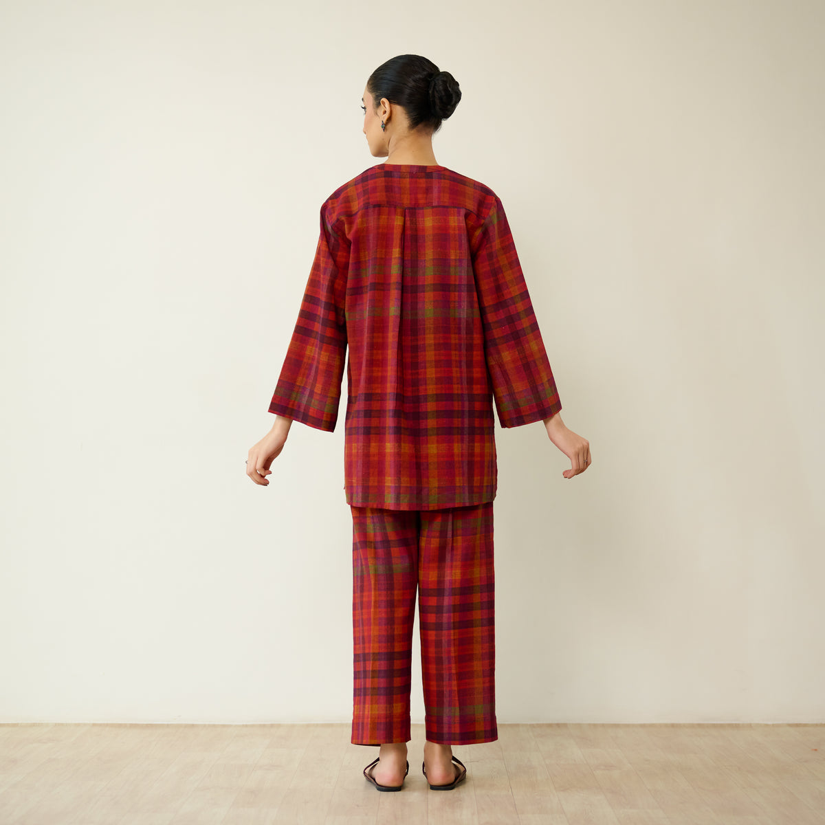 Ora Pure Slub Cotton Co-ord Set - Violet