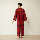 Ora Pure Slub Cotton Co-ord Set - Violet