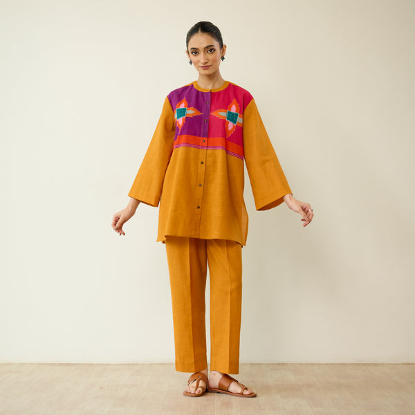 Ora Pure Slub Cotton Co-ord Set - Mustard Yellow