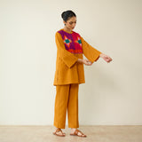 Ora Pure Slub Cotton Co-ord Set - Mustard Yellow