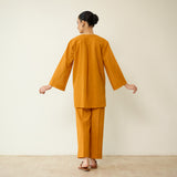 Ora Pure Slub Cotton Co-ord Set - Mustard Yellow