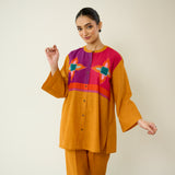 Ora Pure Slub Cotton Co-ord Set - Mustard Yellow