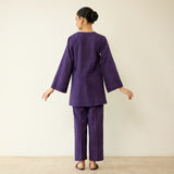 Stitch Rose Pure Slub Cotton Co-ord Set - Violet