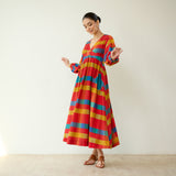 Kiva Pure Slub Cotton Dress - Maroon