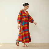 Kiva Pure Slub Cotton Dress - Maroon