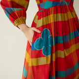 Kiva Pure Slub Cotton Dress - Maroon