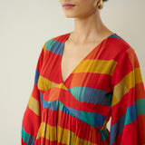 Kiva Pure Slub Cotton Dress - Maroon
