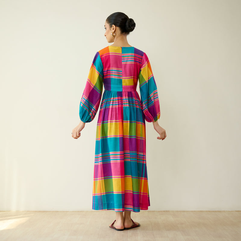 Candy Cloud Pure Slub Cotton Dress - Multicolour