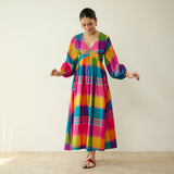 Candy Cloud Pure Slub Cotton Dress - Multicolour