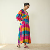 Candy Cloud Pure Slub Cotton Dress - Multicolour