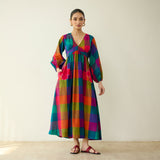 Mira Pure Slub Cotton Dress- Multicolour