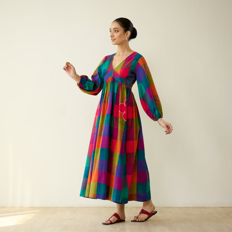 Mira Pure Slub Cotton Dress- Multicolour
