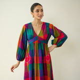 Mira Pure Slub Cotton Dress- Multicolour