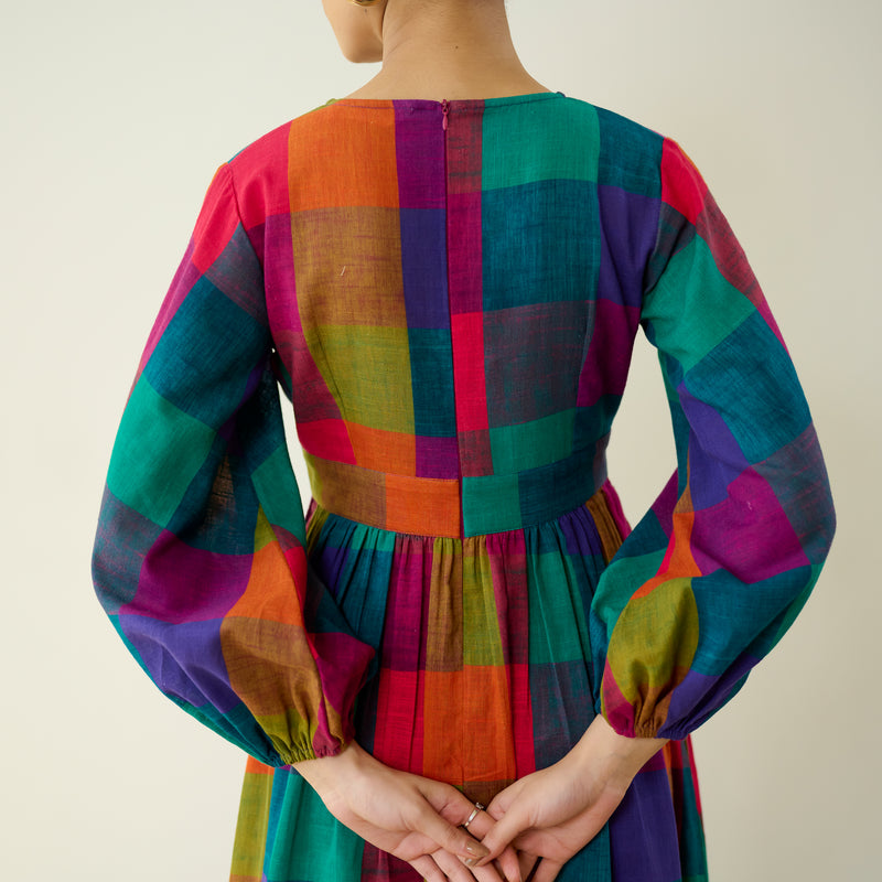 Mira Pure Slub Cotton Dress- Multicolour