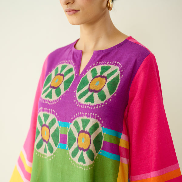 Chakra Pure Slub Cotton Kurta - Multicolour