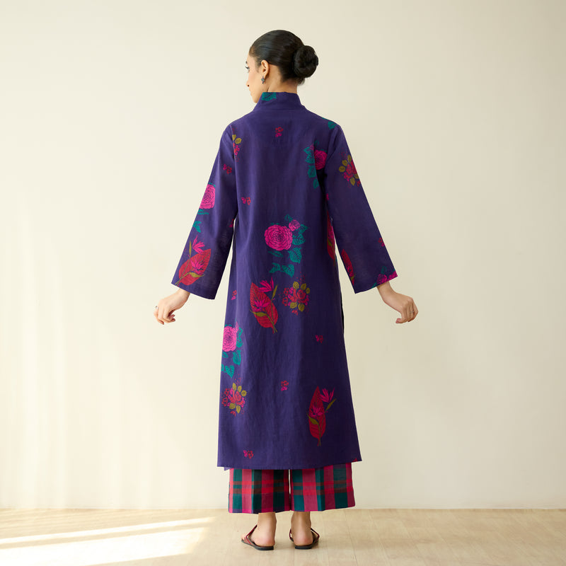 Potpourri Pure Slub Cotton Kurta Set - Violet