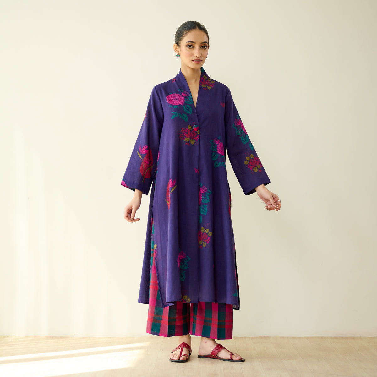Potpourri Pure Slub Cotton Kurta Set - Violet