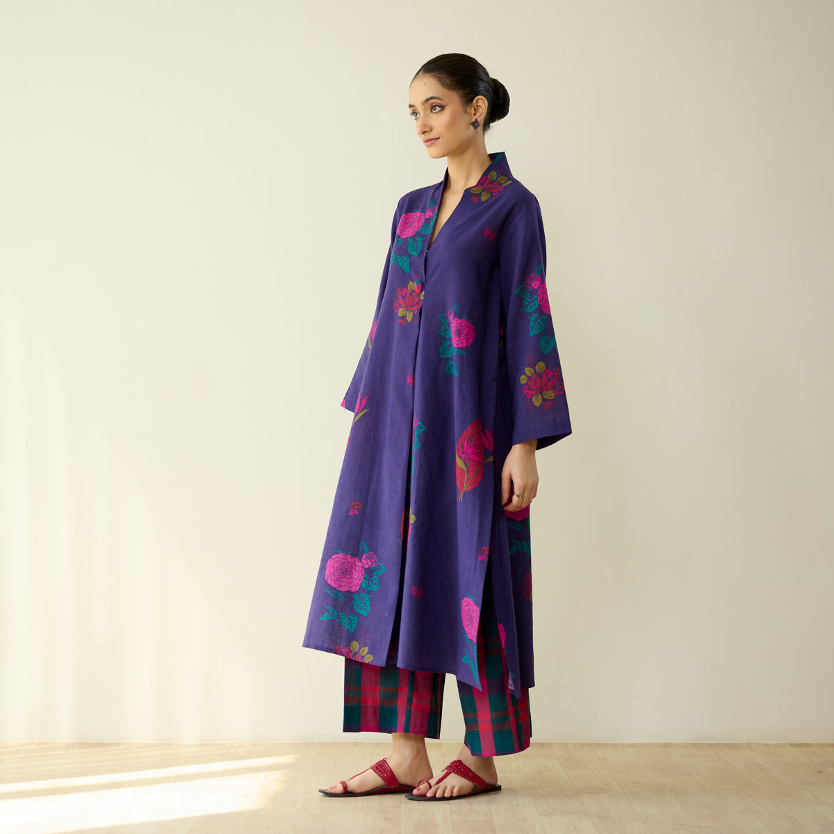 Potpourri Pure Slub Cotton Kurta Set - Violet