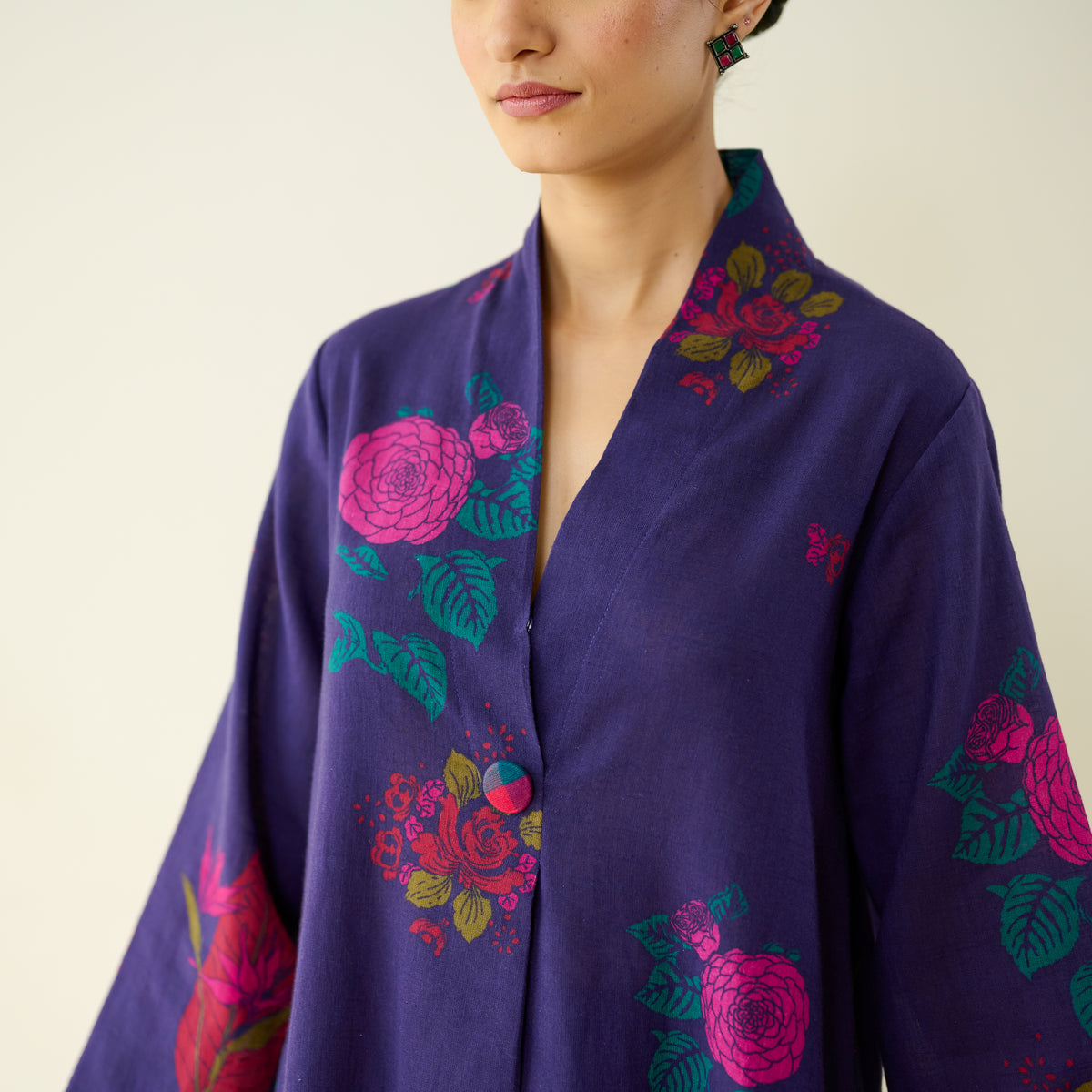 Potpourri Pure Slub Cotton Kurta Set - Violet