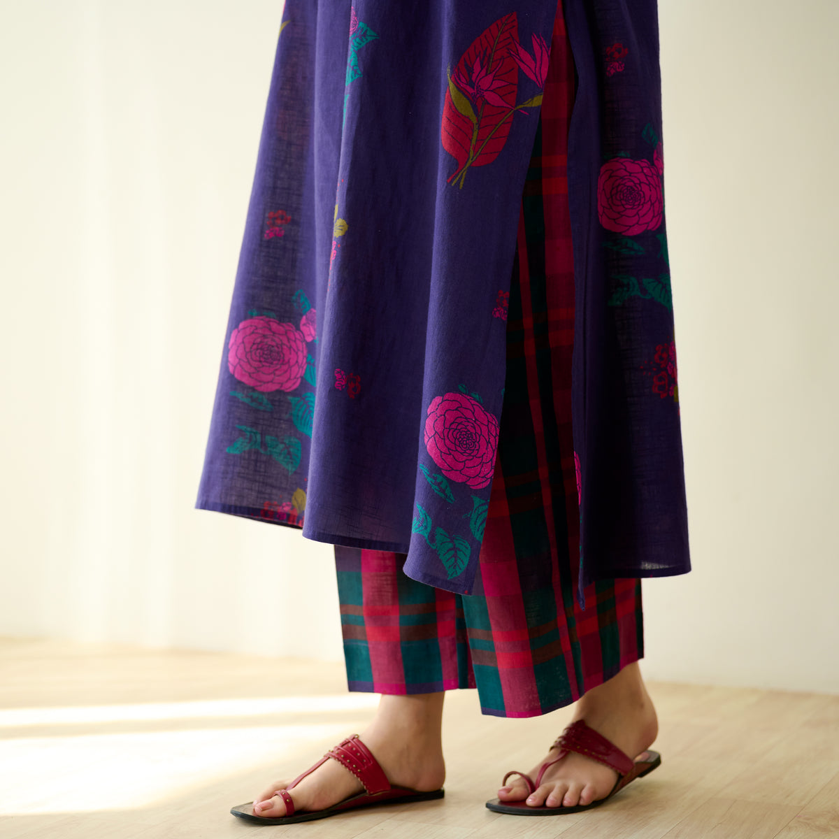 Potpourri Pure Slub Cotton Kurta Set - Violet