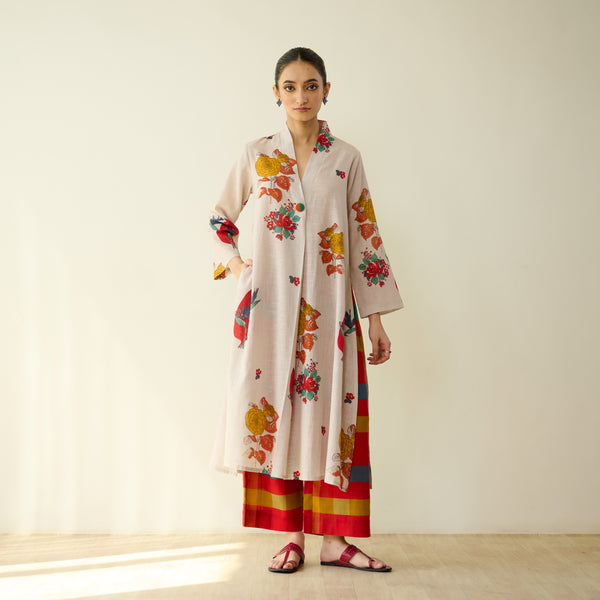 Potpourri Pure Slub Cotton Kurta Set - Off White