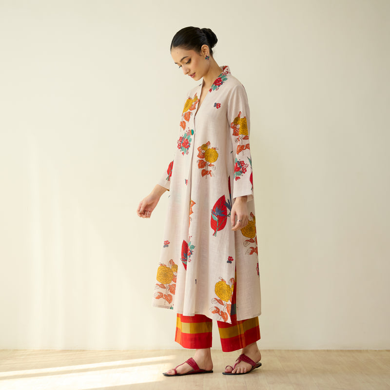 Potpourri Pure Slub Cotton Kurta Set - Off White
